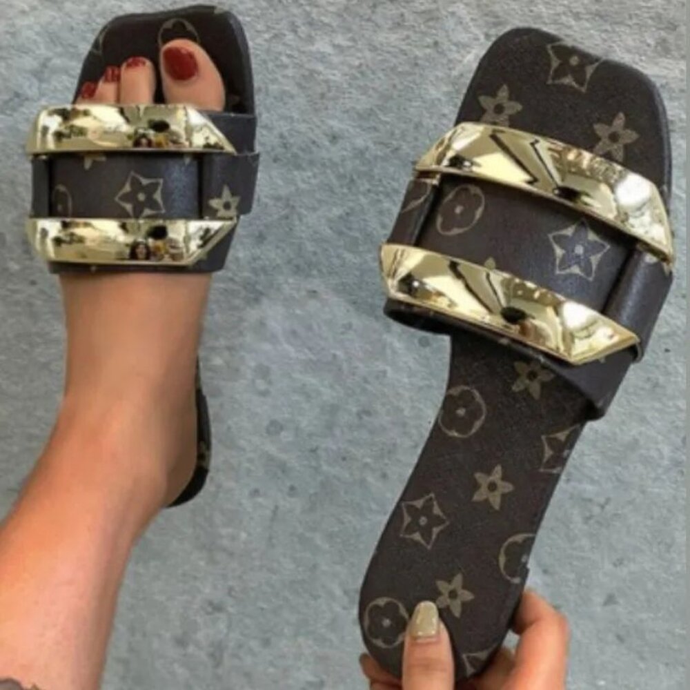 Brown designer inspired slides